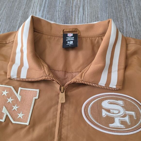 NFL San Francisco 49ers New Era Logo Select Jacket Bronze Tan Men's Size Large L - Picture 8 of 16